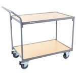 [jamais utilise] chariot desserte mobile avec 2 plateaux en bois charge 250kg - a150583