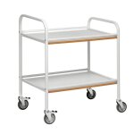 [jamais utilise] chariot desserte de soins kongamek 2 plateaux bois � rebord charge 100kg - x2005