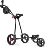 Design in - chariot de golf 3 roues pliable rglable carte pointage porte - parapluie noir cw14419