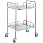 Mophorn - vevor chariot de laboratoire a 2 etages, chariot a service medical 504085 cm, servante d'atelier ...