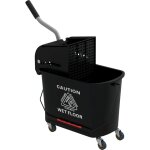 Chariot de nettoyage lavage seau de mnage 20 l avec essoreur et sparateur eau sale propre noir