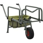 Chariot de p�che vert avec roue acier enduit de poudre cfw527841