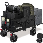 Chariot pliable avec hayon arri�re ? acc�s facile pour chien ? charge 150 kg ? noir - sekey