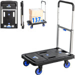 Chariot  roulettes, chariot de rangement pliable, demenagement, transport matriau, poigne tlescopique, ...