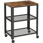 Chariot de service � 3 niveaux vintage chariot commode roulant rustique �tag�re de rangement robuste ...