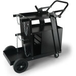 Chariot de soudage a 2 niveaux chariot poste a souder 4 tiroirs charge 120 kg?? roues 360� chaines securite ...