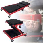 Chariot de visite m�canicien table de montage m�tallique robuste, plate - forme mobile � 6 roues avec ...