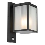 Charlois - applique murale avec d�tecteur - 1 lumi�re - l 14 cm - noir - moderne - �clairage ext�rieur ...