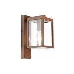 Charlois - lanterne murale - 1 lumire - l 12 cm - brun rouille - rustique - clairage extrieur - qazqa ...