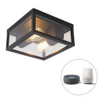 Charlois - led dimmable plafonnier variateur inclus - 2 lumi�re - l 24 cm - noir - design - �clairage ...