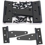 Charni�res en t 7, 6 cm, 4 pi�ces, m�tal, 24 vis, portails, abris de jardin, fen�tres, cl�tures, salles ...