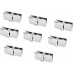 Charni�re pour meuble, lot de 8 charni�res de porte en verre, 5 mm � 8 mm, pince rectangulaire r�glable ...