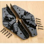 Charni�res pour meuble canap� - lit 260mm x 20mm ? fer noir ? r�glables 3 positions ? 1 paire pour transformat ...
