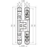 Krona koblenz - charnire de meuble kubica pour paisseur 25mm, rglage en 3 dimensions, 5 pivots, coloris ...