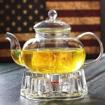 Vente chaude 600 ml th�i�re en verre r�sistant � la chaleur transparente avec couvercle infuser filtre ...