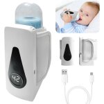 Chauffe - biberon b�b�, chauffe - biberon portable en d�placement avec �cran lcd, 6 temp�ratures r�glables, ...