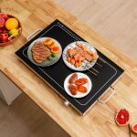 Chauffe - plats �lectrique avec contr�le de la temp�rature plateau en verre thermique 56 x 36 cm garde ...