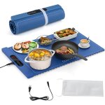 Chauffe plat �lectrique pliable pour aliments, tapis chauffant avec temp�rature et minuterie r�glables, ...