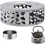 Chauffe - th�i�re en acier inoxydable, base de r�chauffeur th�i�re avec porte - bougie rond pour th�, ...