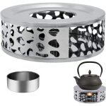 Chauffe - th�i�re en acier inoxydable, base de r�chauffeur th�i�re avec porte - bougie rond pour th�, ...