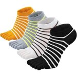 Chaussettes amusantes pour femme en coton  cinq doigts (noir, blanc, gris, jaune) - sollbry