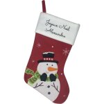 Chaussette - botte de nol dcorative personnalise pour chemine | bonhomme de neige