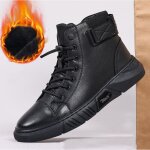 Chaussures de s�curit�, bottines montantes noires d�contract�es pour hommes, bottes courtes en cuir antid�rapa ...