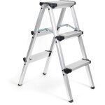 Wiltec - xpotool �chelle pliante en aluminium 150kg escabeau 2 fois 3 marches antiglisse 73cm