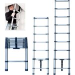 Chelle tlescopique de 2, 6 m - antidrapante chelle escabeau tlescopique en 9 echelons - pliable en ...