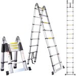 Chelle t�lescopique de 3. 2m(1. 6 + 1. 6) �chelle pliante polyvalente charge 150 kg escabeau t�lescopique ...