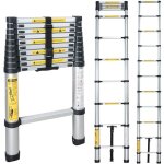 Chelle t�lescopique de 3. 2m en aluminium , multifonction �chelle t�lescopique �lev�e d'�chelle de loft ...