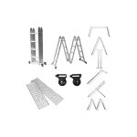 Chelle télescopique 470cm, 6 en 1 échelle multifonctionnelle aluminium, échelle pliante avec 2 roulettes ... Chelle télescopique 470cm, 6 en 1 échelle multifonctionnelle aluminium, échelle pliante avec 2 roulettes ...