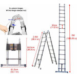 �chelle t�lescopique 5 m(2, 5 + 2, 5 m), pliable avec stabilisateur, �chelle pliante antid�rapante, �chelle ...