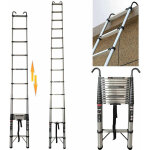 �chelle t�lescopique 5m / 16. 5ft, classe 13, antid�rapante, syst�me de fermeture en douceur �chelle ...