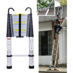 Chelle télescopique 6, 2m, echelle pliante aluminium avec 2 crochet détachables, multifonction Échelle ... Chelle télescopique 6, 2m, echelle pliante aluminium avec 2 crochet détachables, multifonction Échelle ...