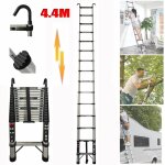�chelle t�lescopique en acier inoxydable 4. 4m �chelle d'extension droite avec crochet escamotable