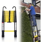Einfeben - chelle télescopique alu avec crochet escabeau noir + jaune portable pliante 3, 8m Einfeben - chelle télescopique alu avec crochet escabeau noir + jaune portable pliante 3, 8m