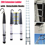 Dayplus - chelle t�lescopique en aluminium 6, 2 m�tres �chelle pliante 2 crochets �chelle r�tractable ...