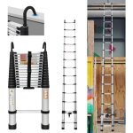 Chelle tlescopique en aluminium polyvalente portable de 14, 5 pieds, extension d'chelle pliante rtractable ...