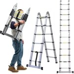 Chelle t�lescopique ausziehleiter pliable extensible �chelle polyvalente en acier, 12, 5 ft / 3, 8 m, ...