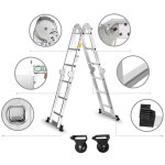 Chelle tlescopique chelle pliant multifonction 3. 4m 6 en 1 pliable en aluminium avec 2 montants 4x3 ...