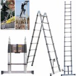 �chelle t�lescopique extensible en acier inoxydable 2, 5 + 2, 5 m - cadre en a - syst�me de fermeture ...