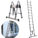 Chelle t�lescopique extensible max. capacit� de 150 kg - �chelle portative multifonction avec cadre a ...