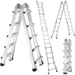 Chelle tlescopique pliante - 4, 8 m - 4 x 5 chelons, chelle d'escalier, chelle d'escalier, professionnel ...