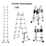 Chelle t�lescopique portable et pliante �chelle escamotable en aluminium , charge 150 kg - 3, 8m (1, ...