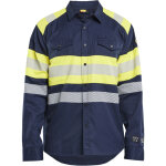Chemise de travail multinormes inh�rent 3229 - marine / jaune fluo 5xl