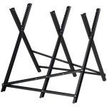 Chevalet de sciage, pliable, jusqu' 150 kg, aussi pour trononneuse, hlp : 80 x 81 x 83 cm, mtal, noir ...