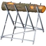 Chevalet de sciage, pliable, charge maximale 150 kg, acier, hlp 80 x 80 x 82 cm, pour couper le bois, ...