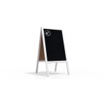 Chevalet stop trottoir avec cadre en bois laqu blanc 118x61cm, chevalet publicitaire