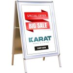 Chevalet stop trottoir �tanche en aluminium, panneau d'affichage din a1, double face